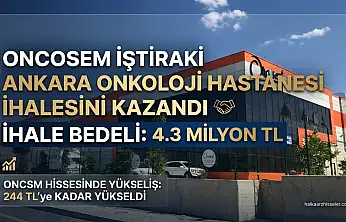 Oncosem'in iştiraki Santek Sağlık, 4,3 Milyon TL'lik ihaleyi kazandı!