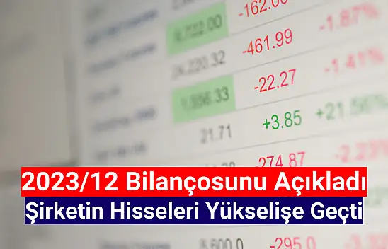 Bilançosunu açıklayan şirketin hisseleri yükselişte!