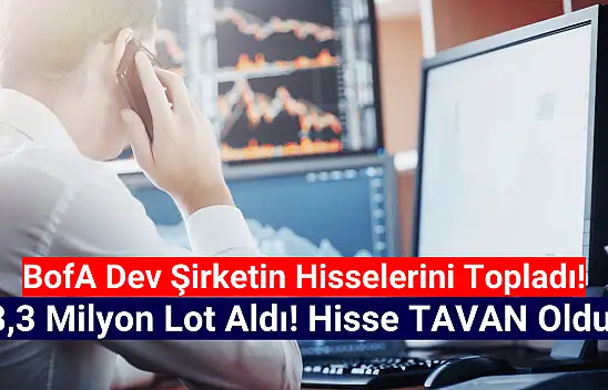 BofA, 8 milyondan fazla lot aldı! Hisse tavan oldu!
