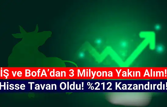 İş ve BofA'dan 3 milyona yakın lot alındı, hisse tavan oldu!