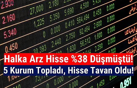 Yüzde 38 düşen halka arz hissede 5 kurumdan rekor alım!