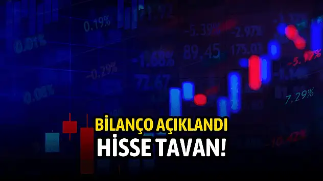 Bilançosunu açıklayan şirket bugün TAVAN!