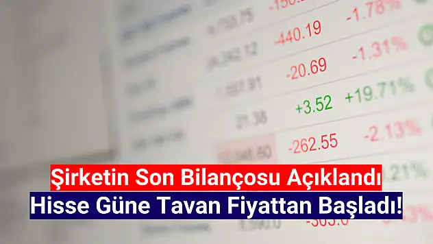 Bilançosunu açıklayan şirketin hisseleri tavan fiyatta!