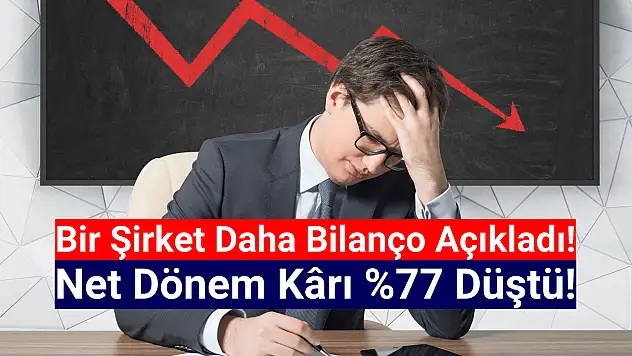Bu şirketin net kârı yüzde 77 düştü!