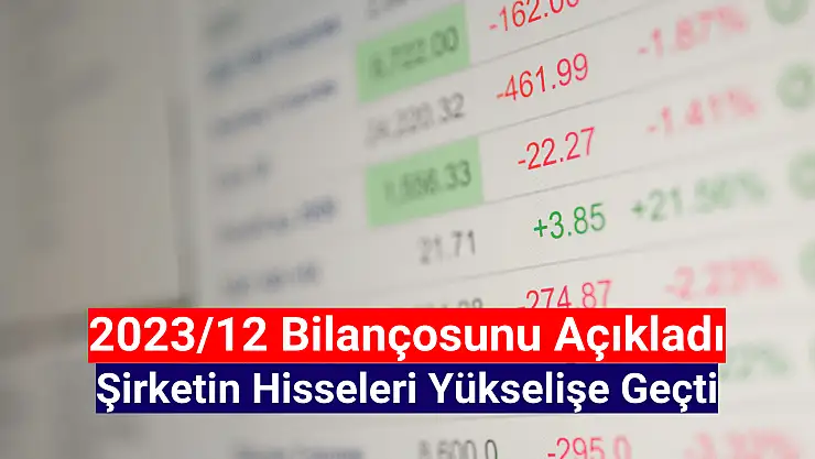 Bilançosunu açıklayan şirketin hisseleri yükselişte!