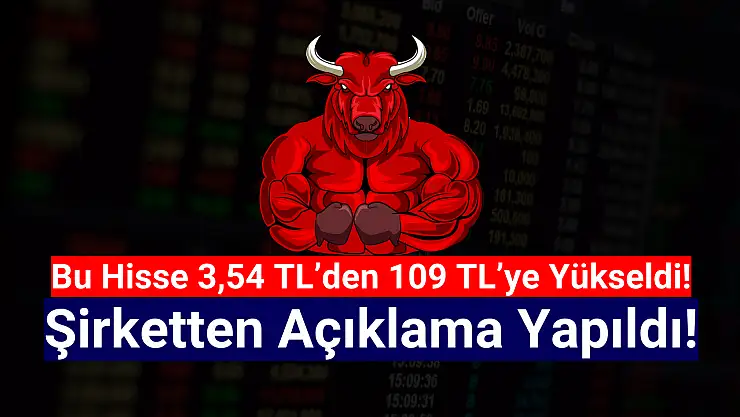 Bu hisse 3,54 TL'den 109 TL'ye yükseldi! Şirketten açıklama!