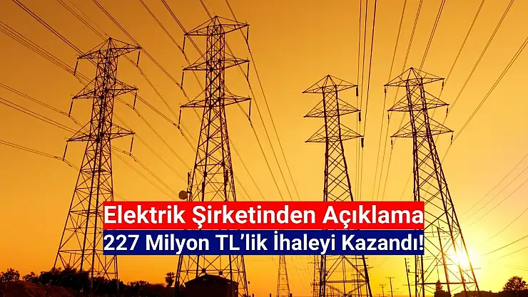 Dev elektrik şirketi, 227 milyon TL'lik ihaleyi kazandı!