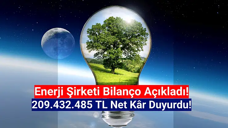 Enerji şirketi 209.432.485 TL net kâr açıkladı!