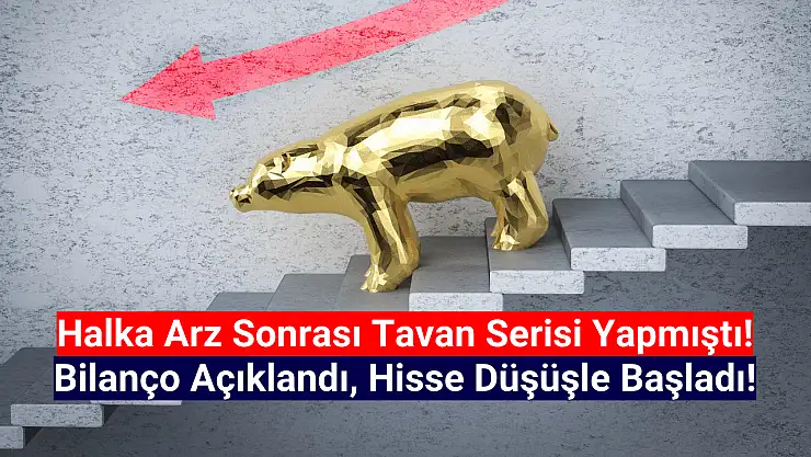Halka arz sonrası sert yükselen şirket bilanço sonrası düşüşte!