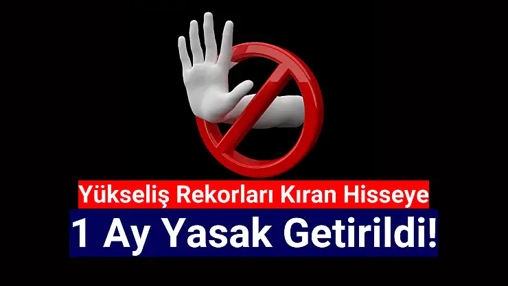 Yükseliş rekorları kıran hisseye 1 ay yasak!