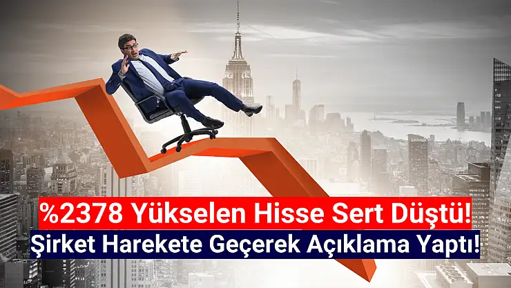 Yüzde 2378 yükselen hisse sert düştü! Şirketten açıklama geldi!